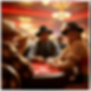 An artistic representation of the historical origins of strip poker showcasing vintage styles