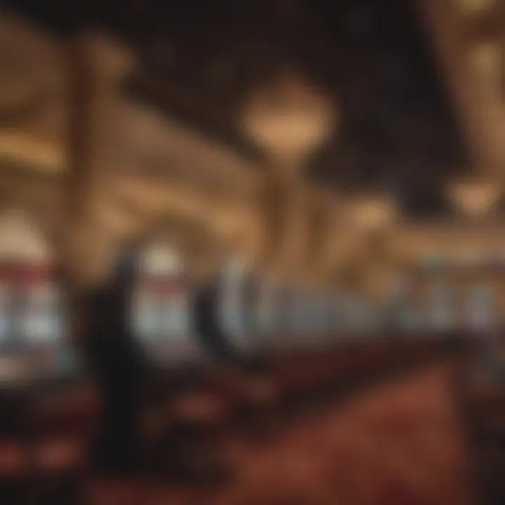 Interior shot of a bustling casino floor filled with gaming tables and slot machines