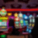 Vibrant display of various casino slot machines