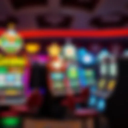 Vibrant display of various casino slot machines