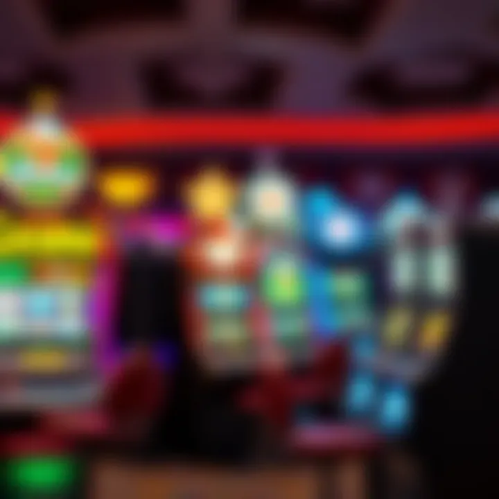 Vibrant display of various casino slot machines