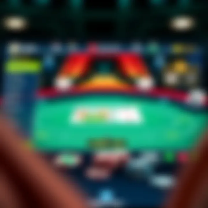 Interface of a leading online poker platform