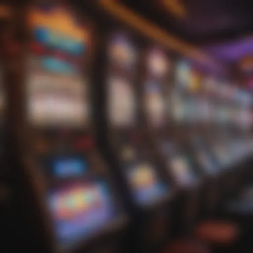 Colorful slot machine display with bright lights