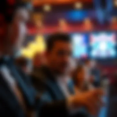 Engaging the Audience A close-up of a magician engaging with an astonished audience during a performance