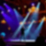 Magical Illusion on Stage A mesmerizing magician performing an illusion on stage with captivating lighting effects