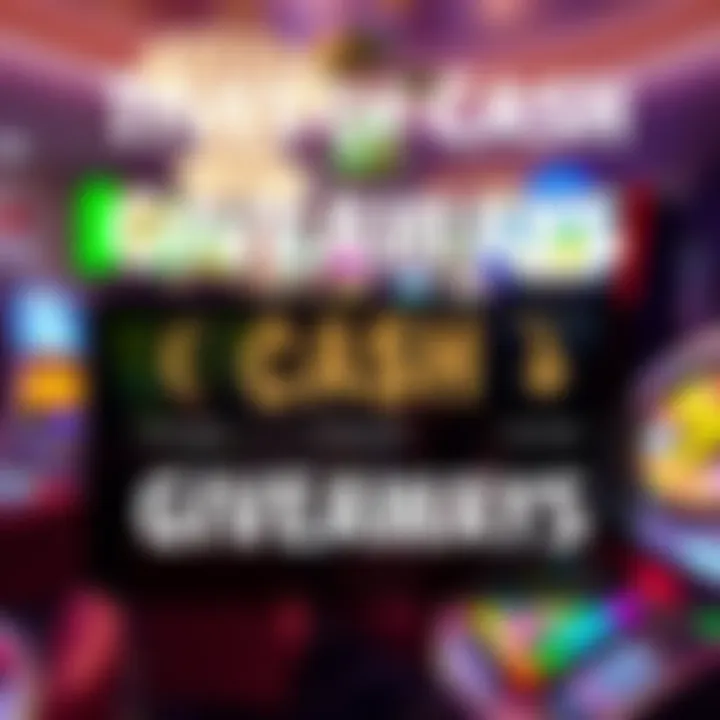 Graphic displaying different types of cash giveaways in the digital space