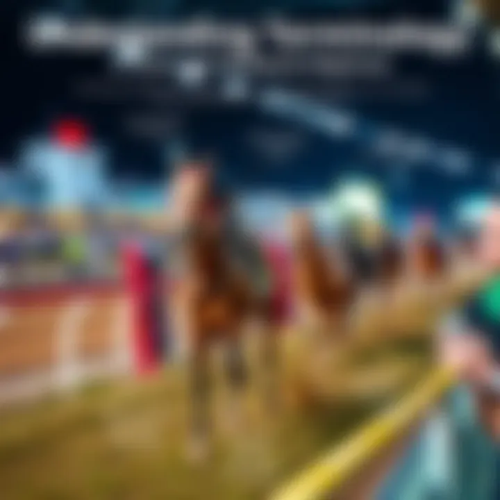 A detailed infographic illustrating key horse racing terminology