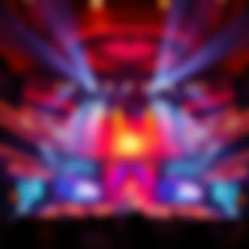 A stunning view of a Las Vegas residency show spanning the stage with vibrant lights