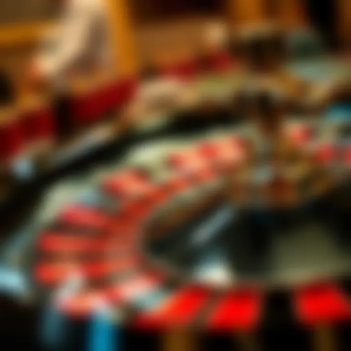 Roulette wheel in motion with winning numbers
