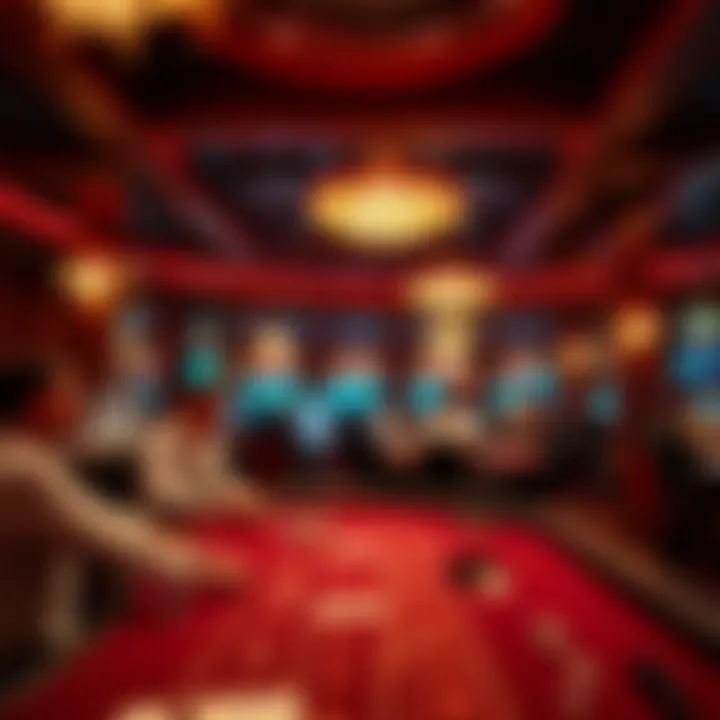 A serene casino environment highlighting baccarat players in action