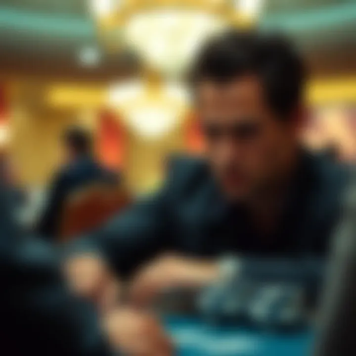 A blurred image of a player focused on the game, illustrating concentration.
