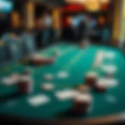 A beautifully arranged poker table with cards and chips