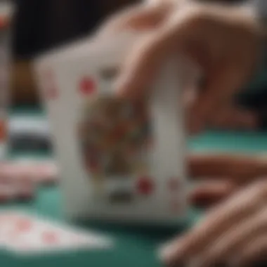 Close-up of baccarat cards revealing winning hand