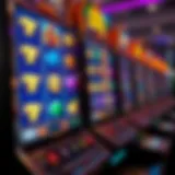 A vibrant online slot machine interface showcasing various game symbols and animations