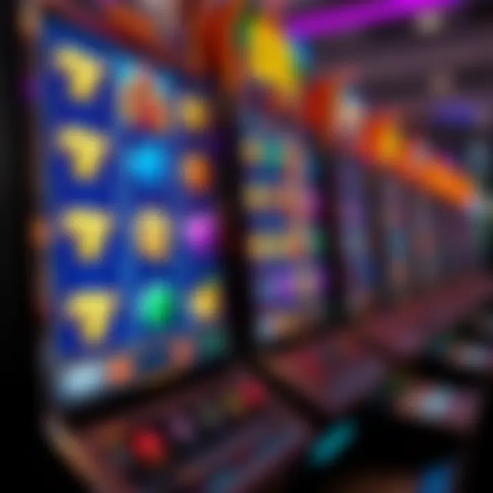 Engaging Online Slot Machine Experience A vibrant online slot machine interface showcasing various game symbols and animations