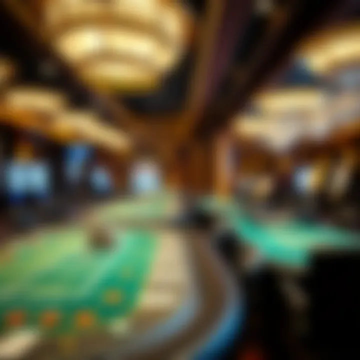 Luxurious casino environment showcasing high-stakes gaming tables