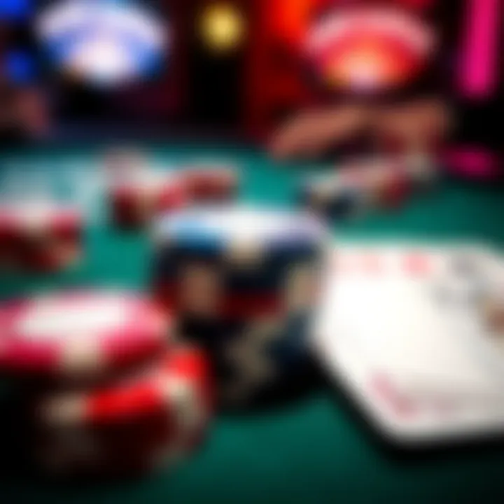 Poker Chips and Cards in Online Game Close-up of poker chips and cards in an online game