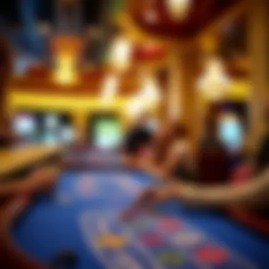 Excitement at the Gaming Tables Glistening gaming tables filled with excitement and anticipation