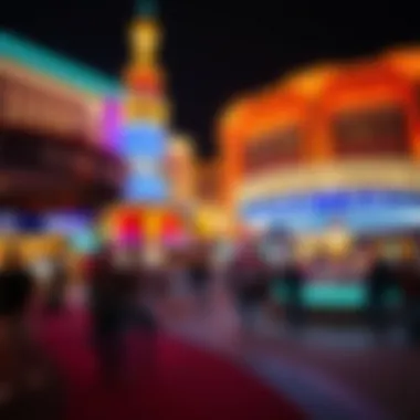 Vibrant Nightlife Near Monte Carlo Casino Vibrant nightlife scene surrounding the casino, enhancing the Las Vegas experience