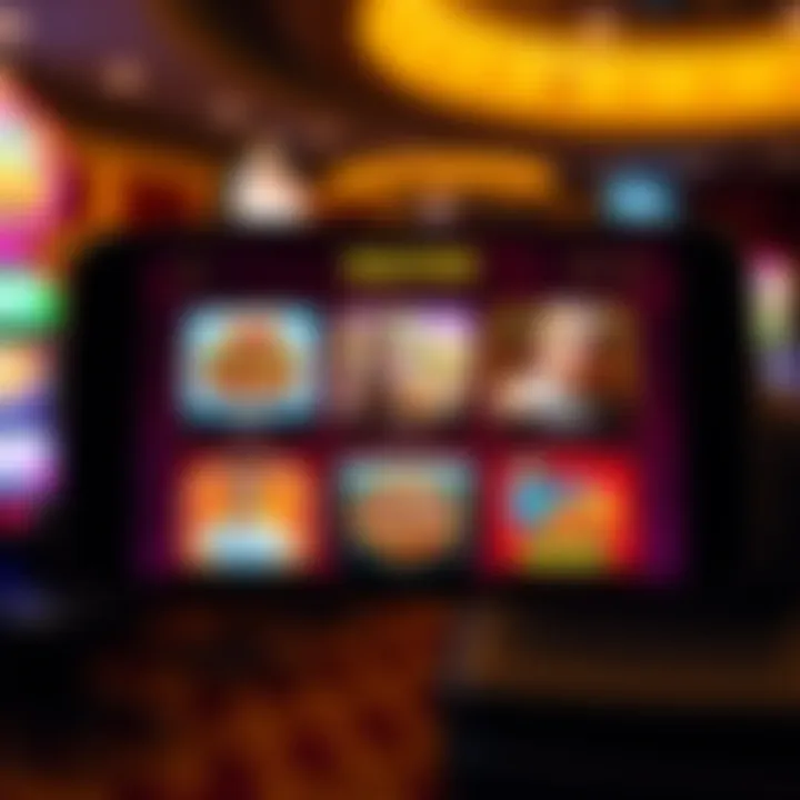 Various gaming options available in the app