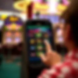 User navigating the Mount Airy online casino app interface