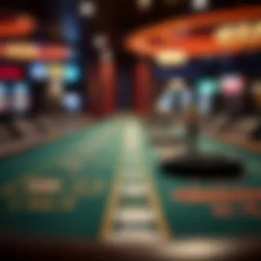 Close-up of a gaming table setup for training