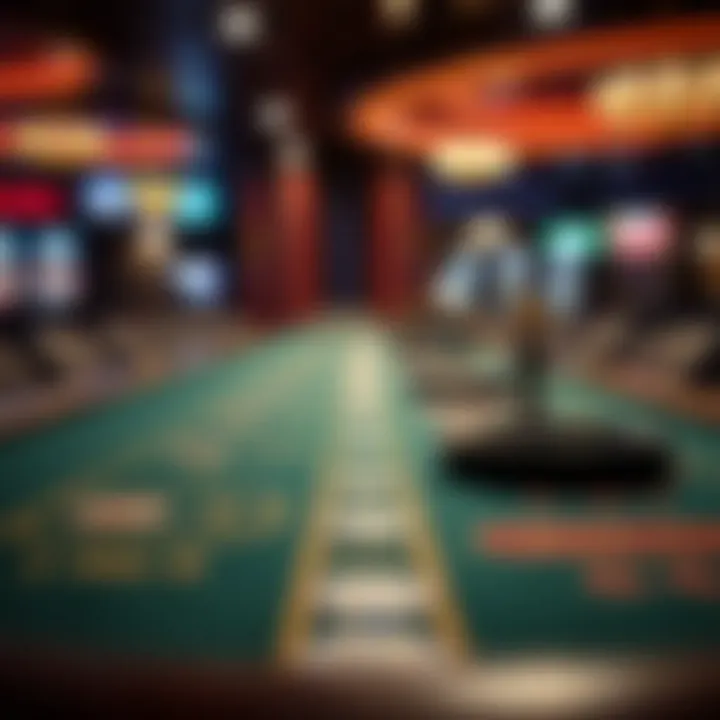 Close-up of a gaming table setup for training