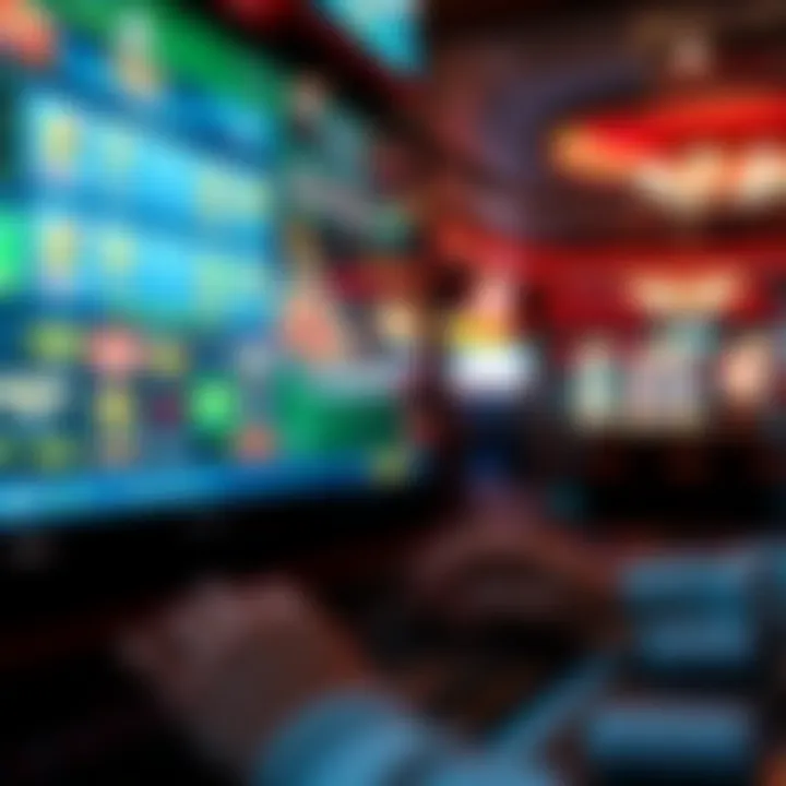 User interface of an online casino