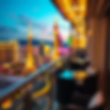 Charming Balcony Overlooking the Vegas Strip Elegant balcony view from New York, New York hotel in Las Vegas