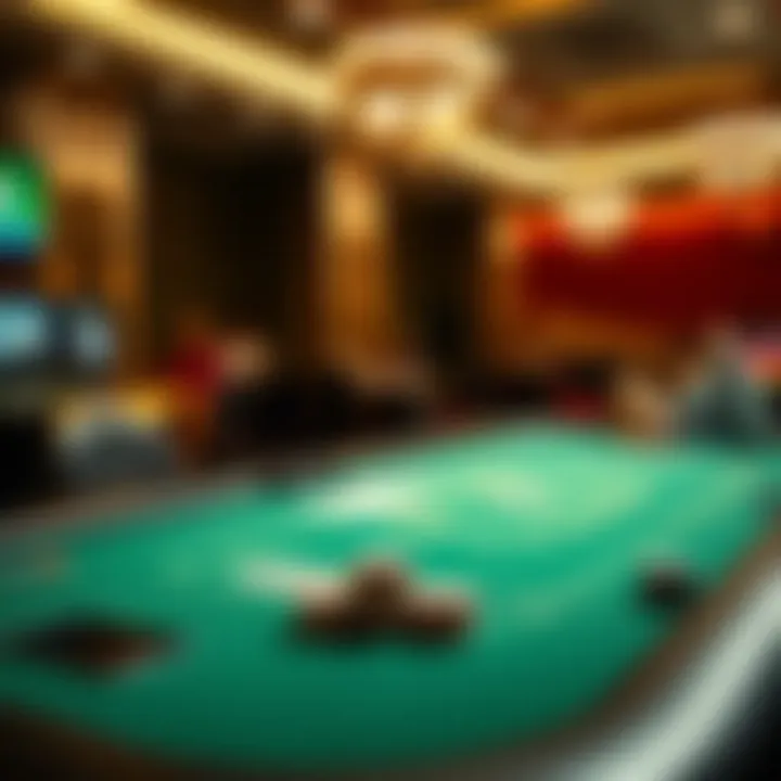 A digital poker table set up for online play