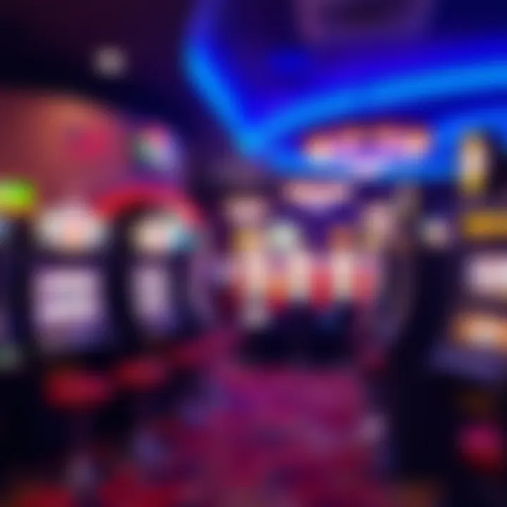 Vibrant Casino Atmosphere with Slot Machines Interior of a modern casino featuring various slot machines
