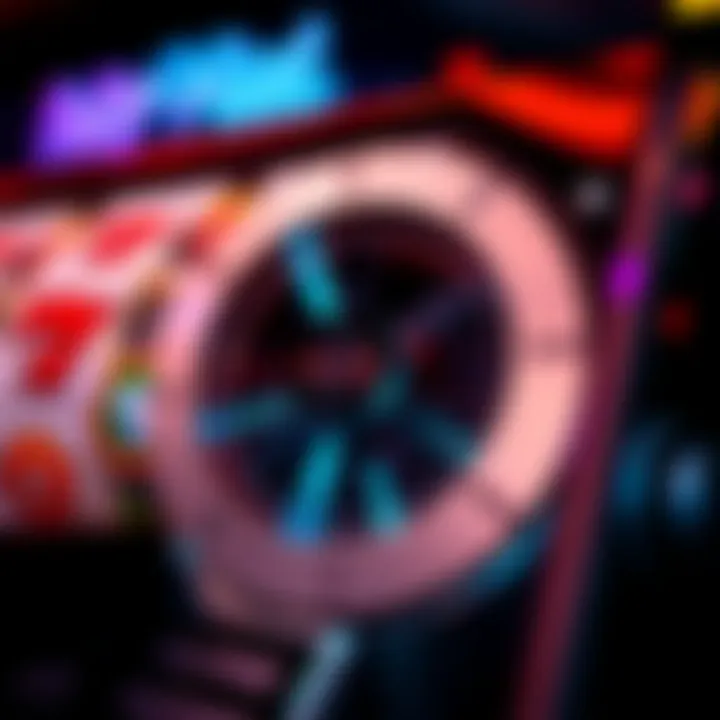 Intricate Design of Slot Machine Reels in Action Close-up view of a spinning slot machine reel