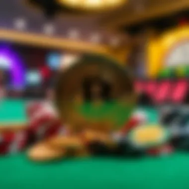 Visual representation of crypto assets in gambling.