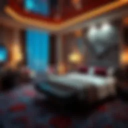 Luxurious casino hotel suite