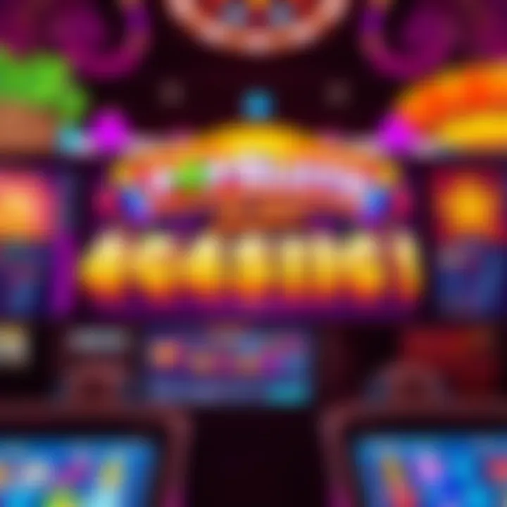 A vibrant display of PopSlots game interface featuring colorful symbols and engaging elements