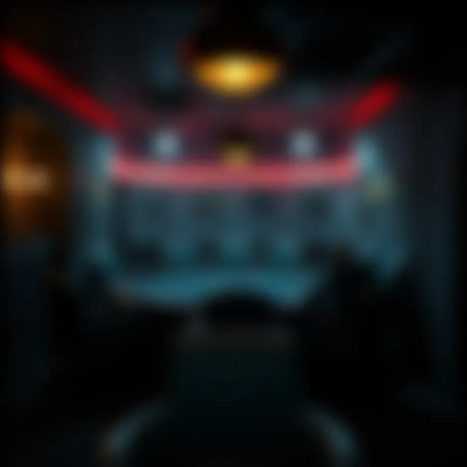 Atmospheric underground poker setting with dim lighting