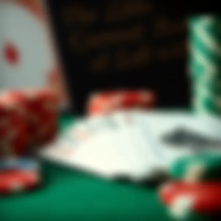 Close-up of poker chips and a deck of cards