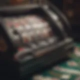 A detailed view of a sophisticated card shuffling machine in action