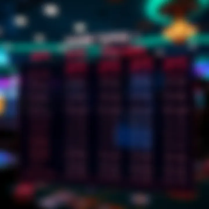 Chart depicting various game types and their RTP values