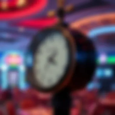 A clock highlighting various time zones relevant to live casinos