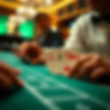 Close-up of Baccarat cards in play