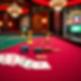 Elegant Baccarat table setup with cards and chips