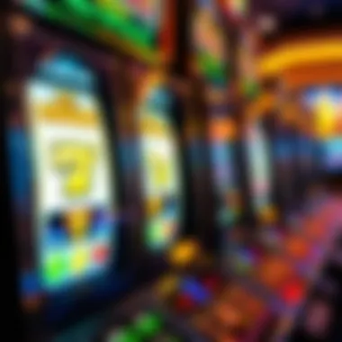 Slot machine display with vibrant graphics