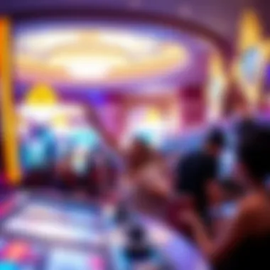 Excitement on the Gaming Floor at Wynn Resort Vibrant gaming floor at Wynn Resort Tower filled with excitement