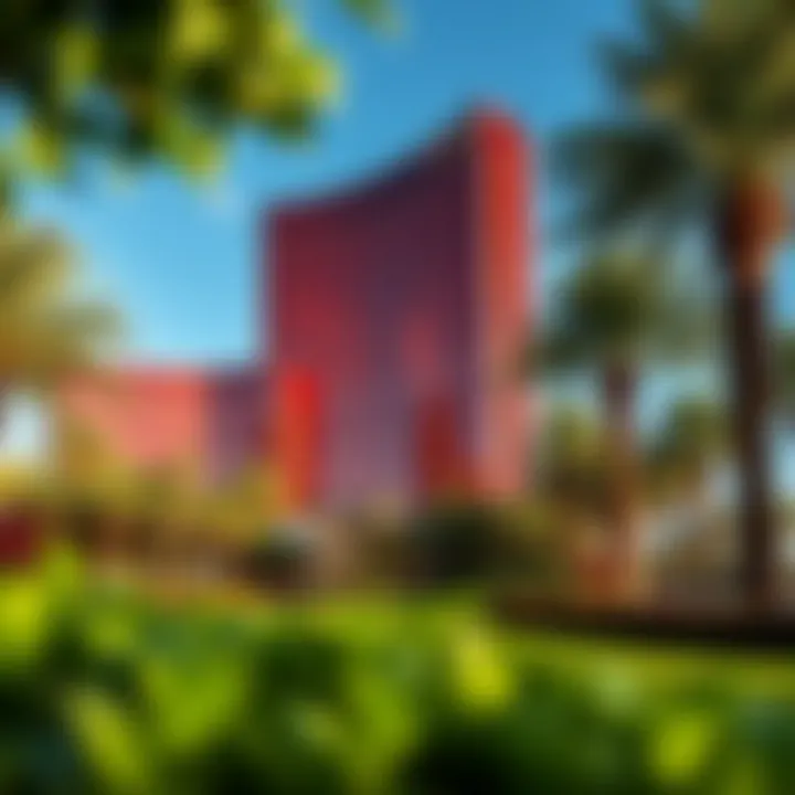 Lush Landscaping around Wynn Resort Tower Lush landscaping surrounding the Wynn Resort Tower enhancing its beauty